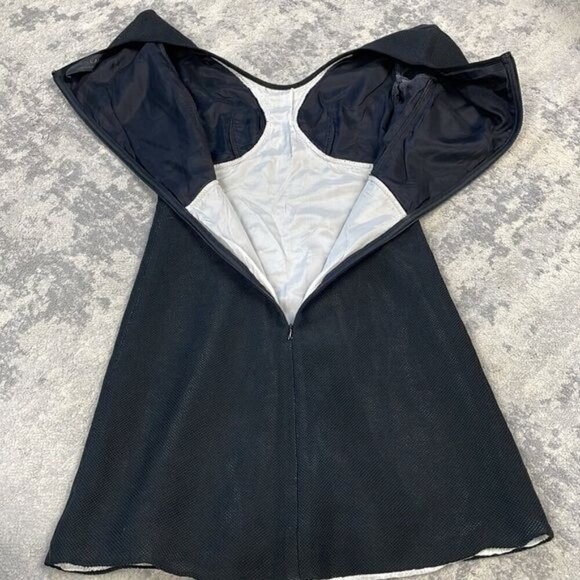 Derek Lam Mesh Skater Dress Mini Black LBD Party Night Out - Picture 12 of 12